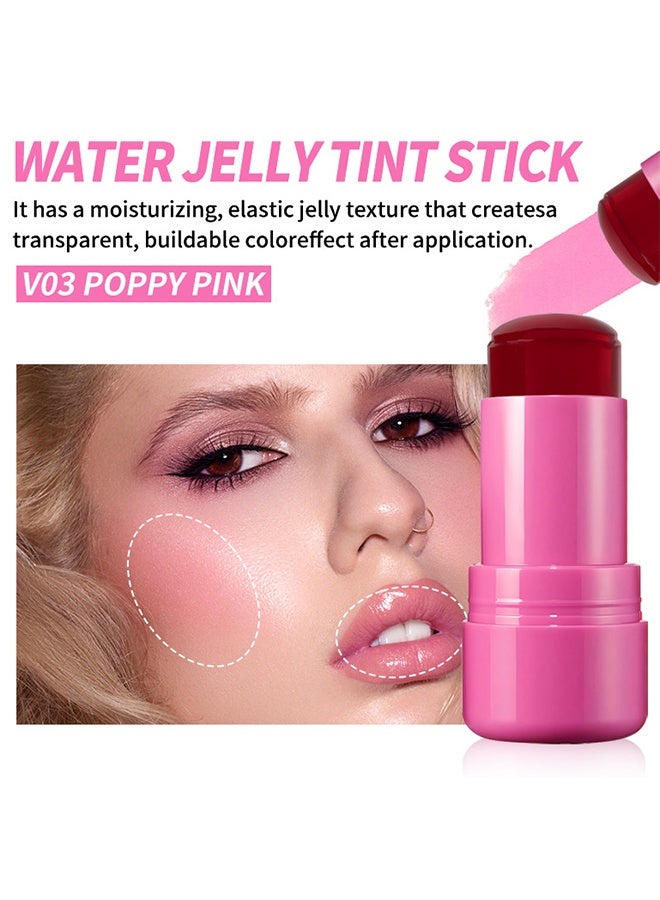 فايبلي عصا أحمر خدود بودرة الجيلي، صبغة شفاه وخدود هلامية منعشة، عصا أحمر خدود للخدود، عصا أحمر خدود هلامية، تدوم طويلاً وغير لاصقة، خالية من البارابين #04 - Image 2